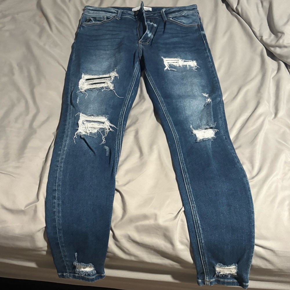 KanCan Distressed Dark Blue Skinny Jeans